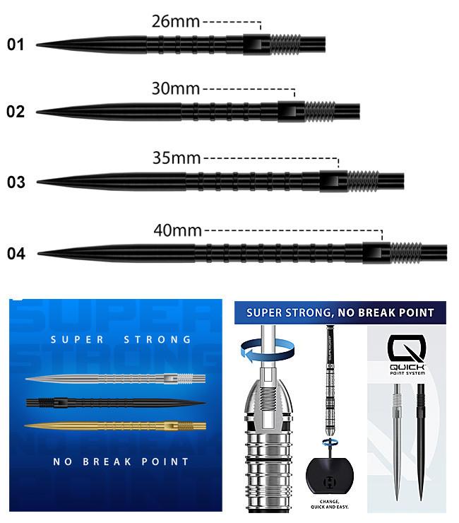 Harrows HM Grip Quick Point -kärjet, musta