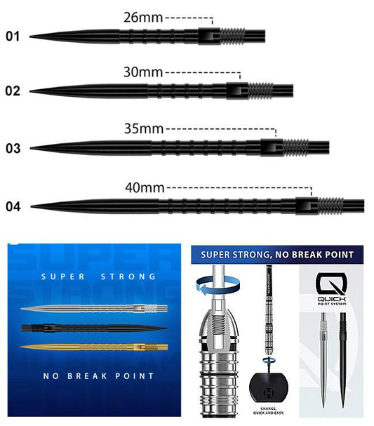 Harrows HM Grip Quick Point -kärjet, musta