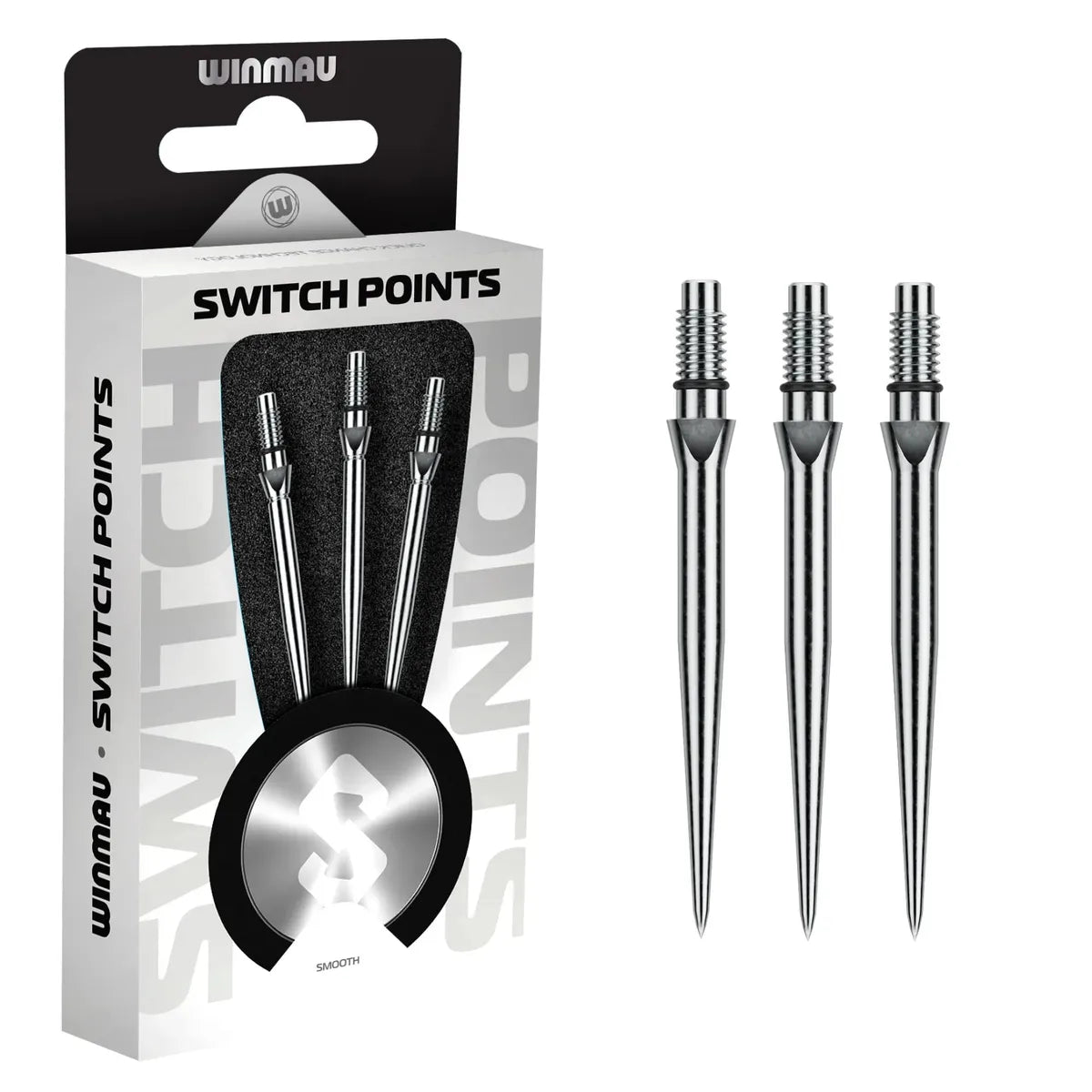 Winmau Switch Point Smooth Silver Effect 26 mm